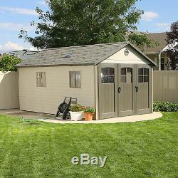 Lifetime 60236 Outdoor Storage Building Garage Shed Tri-Fold Doors 11 x 18.5