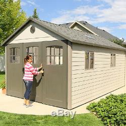 Lifetime 60236 Outdoor Storage Building Garage Shed Tri-Fold Doors 11 x 18.5