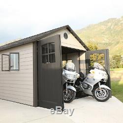 Lifetime 60236 Outdoor Storage Building Garage Shed Tri-Fold Doors 11 x 18.5