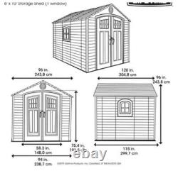 Lifetime 8 ft. W x 10 ft. D Plastic Outdoor Storage Shed 71.7 sq. Ft