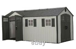 Lifetime 8' x 17.5' Huge Plastic Storage Shed Double Doors Skylight & 2 Windows