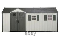 Lifetime 8' x 17.5' Huge Plastic Storage Shed Double Doors Skylight & 2 Windows