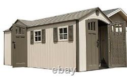 Lifetime 8' x 17.5' Huge Plastic Storage Shed Double Doors Skylight & 2 Windows