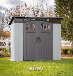 Lifetime 8' x 5' Resin Outdoor Storage Shed with Floor and Windows Double Wall