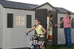 Lifetime Garden Shed 60079 8 x 15 ft Dual Entry Plastic Storage Shed 2 Entryways