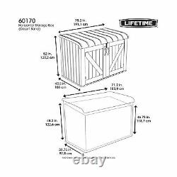 Lifetime Products Horizontal Durable Storage Box High Density Polyethylene Tan