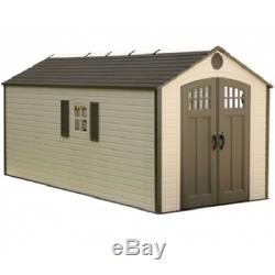 Lifetime Sheds 8x17.5 Plastic Storage Shed with 2 Windows 60121