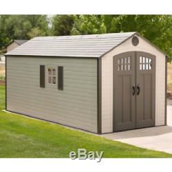 Lifetime Sheds 8x17.5 Plastic Storage Shed with 2 Windows 60121