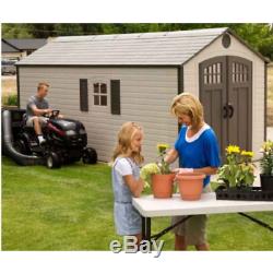 Lifetime Sheds 8x17.5 Plastic Storage Shed with 2 Windows 60121