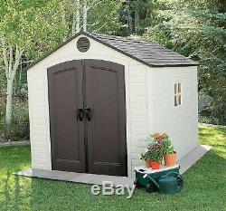 Lifetime Tool Shed Big Outdoor Plastic 8' x 10' Lawn Garden Tractor Storage