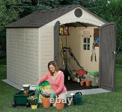 Lifetime Tool Shed Big Outdoor Plastic 8' x 10' Lawn Garden Tractor Storage