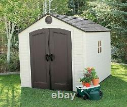 Lifetime Tool Shed Big Outdoor Plastic 8' x 10' Lawn Garden Tractor Storage