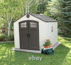 Lifetime Tool Shed Big Outdoor Plastic 8' x 10' Lawn Garden Tractor Storage