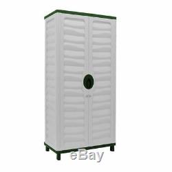 Lockable Garage Storage Cabinet Utility Shed Garden Plastic Yard Pool US Outdoor