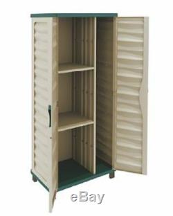 Lockable Garage Storage Cabinet Utility Shed Garden Plastic Yard Pool US Outdoor