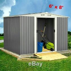 Metal Outdoor Storage Shed Kit Garden Backyard Toolshed DIY House Heavy Duty 6x8