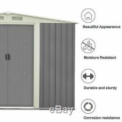 Metal Outdoor Storage Shed Kit Garden Backyard Toolshed DIY House Heavy Duty 6x8