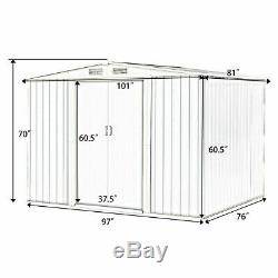 Metal Outdoor Storage Shed Kit Garden Backyard Toolshed DIY House Heavy Duty 6x8