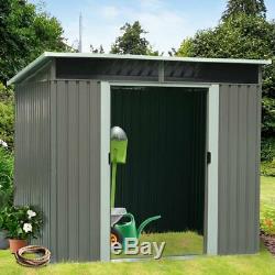 Metal Storage Shed Heavy Duty Kit Outdoor Garden Backyard Log Toolshed DIY 4x78