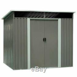 Metal Storage Shed Heavy Duty Kit Outdoor Garden Backyard Log Toolshed DIY 4x78