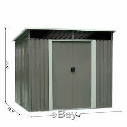 Metal Storage Shed Heavy Duty Kit Outdoor Garden Backyard Log Toolshed DIY 4x78