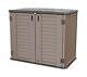 Mrosaa Horizontal Resin Storage Shed, 34 Horizontal Cu. Ft Outdoor Storage Cab