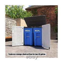 Mrosaa Large Horizontal Storage Sheds, 38 cu. Ft. Outdoor Storage Box for Garde