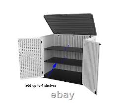 Mrosaa Large Horizontal Storage Sheds, 38 cu. Ft. Outdoor Storage Box for Garde