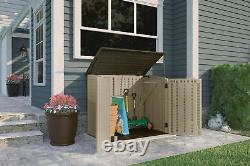 NEW 2.7 X 4.41 Ft. Resin Horizontal Storage Shed Sand Brown Low Maintenance