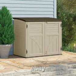 NEW 2.7 X 4.41 Ft. Resin Horizontal Storage Shed Sand Brown Low Maintenance
