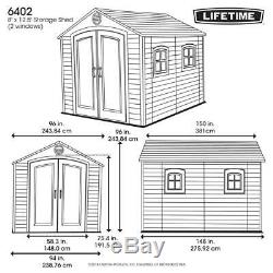 NEW Lifetime 8 Ft. X12.5 Ft. Outdoor Storage Shed FREE SHIPPING