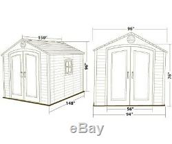 New Lifetime Storage Shed 6402 8x12.5 Plastic Garden Tool Yard Outdoor Building