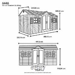 New Lifetime Storage Shed 6446 15x8 Plastic Outdoor Building Yard Garden Tool