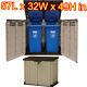 Outdoor Storage Shed 42-cu Ft Horizontal Deck Rustproof Piston Lid Garbage Trash
