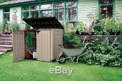 OUTDOOR STORAGE SHED Garden Backyard 42-Cu Ft Rustproof Lid Garbage Trash Lawn