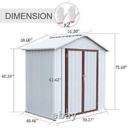 OUYESSIR 6x4 FT Outdoor Metal Storage Shed Lockable Backyard Utility Room