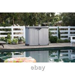 Outdoor 4 ft. 5 in. W x 2 ft. 5 in. D Resin Horizontal Storage Shed Yard Garden