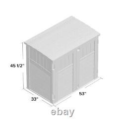 Outdoor 4 ft. 5 in. W x 2 ft. 9 in. D Plastic Horizontal Storage Shed, NEW