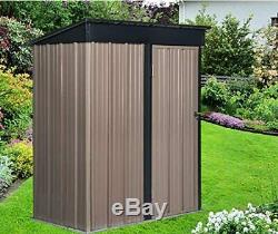 Outdoor 5x3 FT Tool Storage Utility Metal Garden Storage Shed Sloped Metal Roof