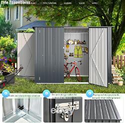 Outdoor Bike Storage Shed 4 x 7.5' Outdoor Horizontal Shed, Triple Lockable Door
