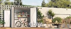 Outdoor Bike Storage Shed 4 x 7.5' Outdoor Horizontal Shed, Triple Lockable Door