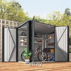 Outdoor Bike Storage Shed 4 x 7.5' Outdoor Horizontal Shed, Triple Lockable Door