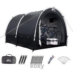Outdoor Bike Storage Tent, 8×7FT Large Waterproof Portable 2-in-1 Shed with