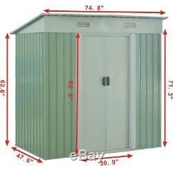 Outdoor Galvanized Steel Tool Storage Shed Sliding Door 2 Sliding Doors