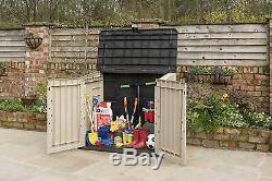 Outdoor Garden Patio Storage Box Container Chest Large Plastic Mini Shed Unit