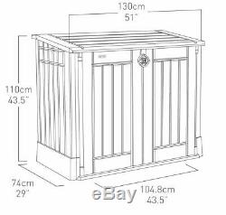 Outdoor Garden Patio Storage Box Container Chest Large Plastic Mini Shed Unit