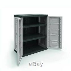 Outdoor Garden Shed Storage Cabinet Plastic Garage Locker Lockable Utility Shelf
