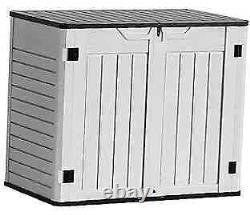 Outdoor Horizontal Resin Storage Sheds 34 Cu. Ft. Weather Resistant Resin Gray