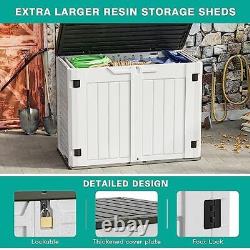 Outdoor Horizontal Resin Storage Sheds 34 Cu. Ft. Weather Resistant Resin Gray
