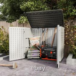 Outdoor Horizontal Resin Storage Sheds 34 Cu. Ft. Weather Resistant Resin Tool S